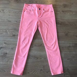 JCrew Women Toothpick Bright Coral Light Wash Jean